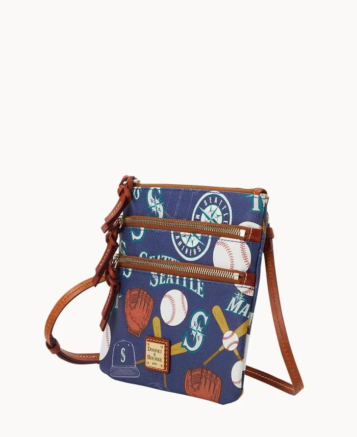 Dooney and Bourke MLB Mariners N S Triple Zip Crossbody Mariners WomenMen Crossbodies Dooney and Bourke MLB Mariners N S Triple Zip Crossbody Mariners WomenMen Crossbodies