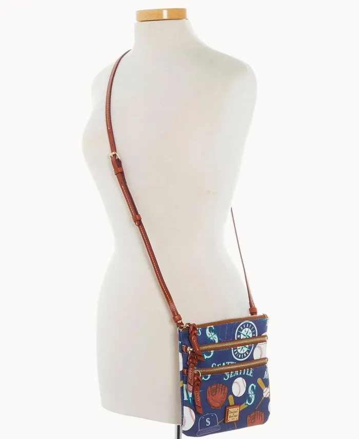 Dooney and Bourke MLB Mariners N S Triple Zip Crossbody Mariners WomenMen Crossbodies Dooney and Bourke MLB Mariners N S Triple Zip Crossbody Mariners WomenMen Crossbodies