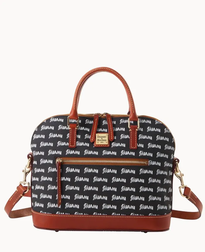 Dooney and Bourke MLB Marlins Domed Zip Satchel Marlins WomenMen Satchels