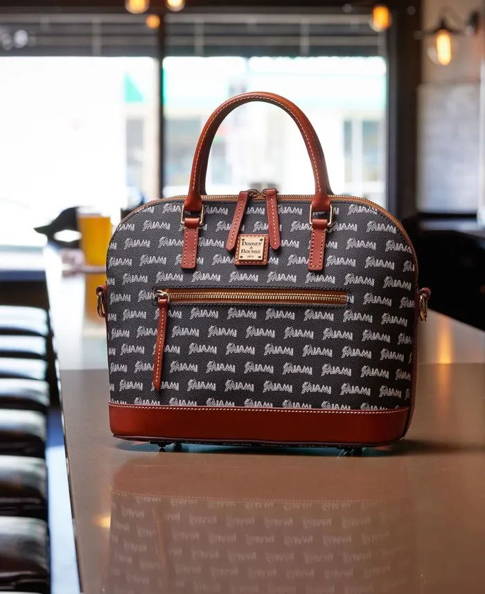 Dooney and Bourke MLB Marlins Domed Zip Satchel Marlins WomenMen Satchels