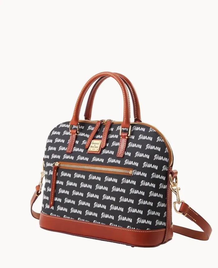 Dooney and Bourke MLB Marlins Domed Zip Satchel Marlins WomenMen Satchels