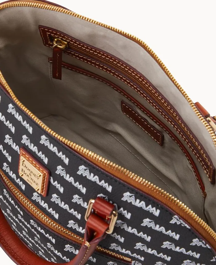 Dooney and Bourke MLB Marlins Domed Zip Satchel Marlins WomenMen Satchels