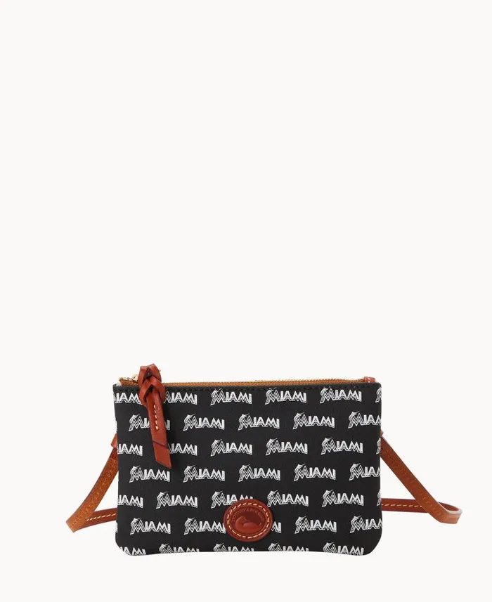 Dooney and Bourke MLB Marlins Top Zip Crossbody Marlins WomenMen Crossbodies