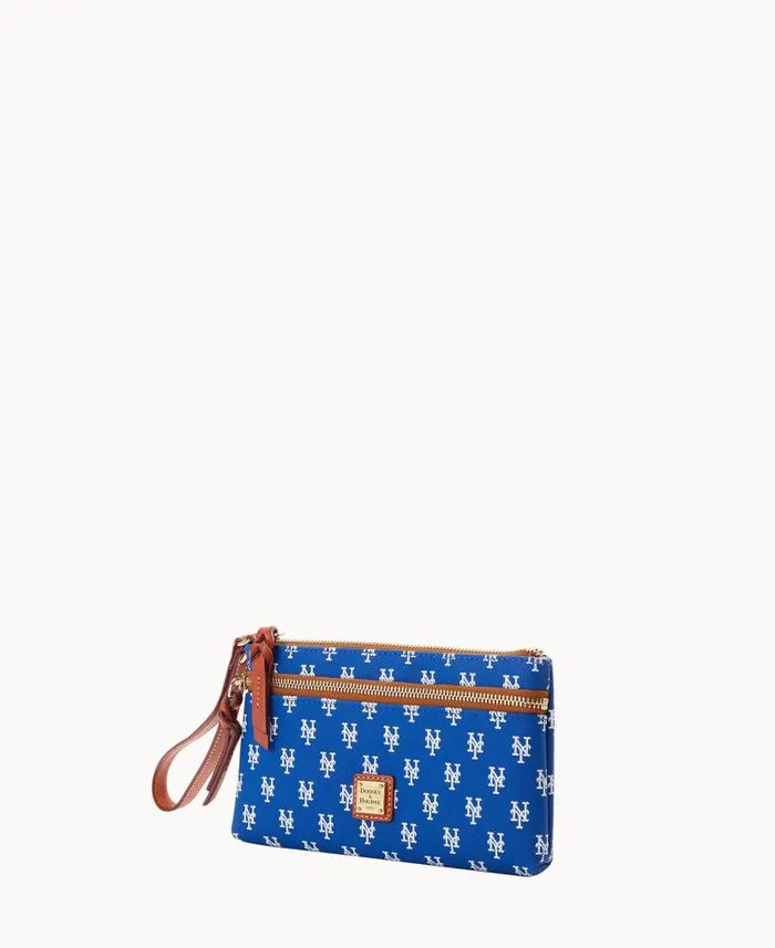 Dooney and Bourke MLB Mets Double Zip Wristlet New York Mets WomenMen Wallets Dooney and Bourke MLB Mets Double Zip Wristlet New York Mets WomenMen Wallets