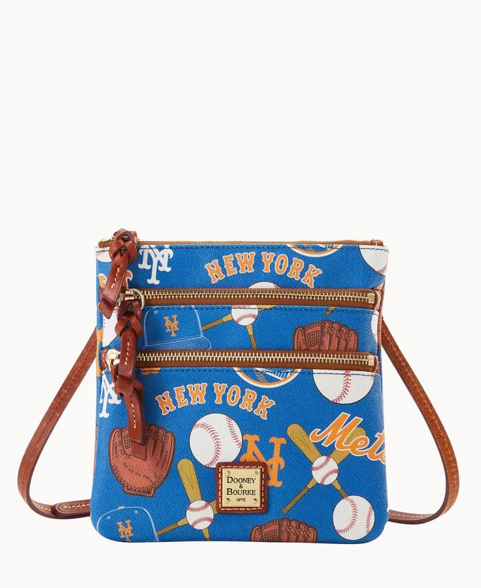 Dooney and Bourke MLB Mets N S Triple Zip Crossbody Mets WomenMen Crossbodies Dooney and Bourke MLB Mets N S Triple Zip Crossbody Mets WomenMen Crossbodies