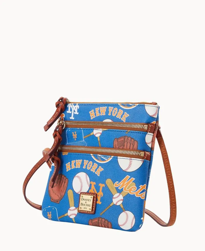 Dooney and Bourke MLB Mets N S Triple Zip Crossbody Mets WomenMen Crossbodies Dooney and Bourke MLB Mets N S Triple Zip Crossbody Mets WomenMen Crossbodies