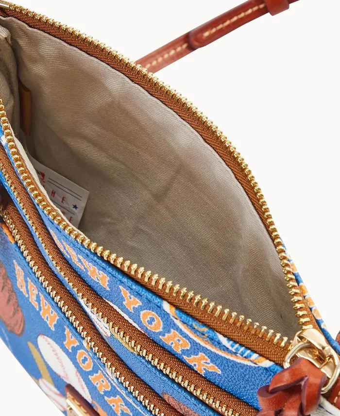 Dooney and Bourke MLB Mets N S Triple Zip Crossbody Mets WomenMen Crossbodies Dooney and Bourke MLB Mets N S Triple Zip Crossbody Mets WomenMen Crossbodies