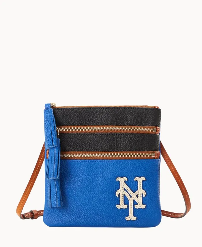 Dooney and Bourke MLB Mets Triple Zip Crossbody Mets WomenMen Crossbodies