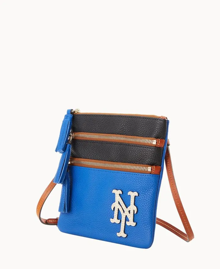 Dooney and Bourke MLB Mets Triple Zip Crossbody Mets WomenMen Crossbodies