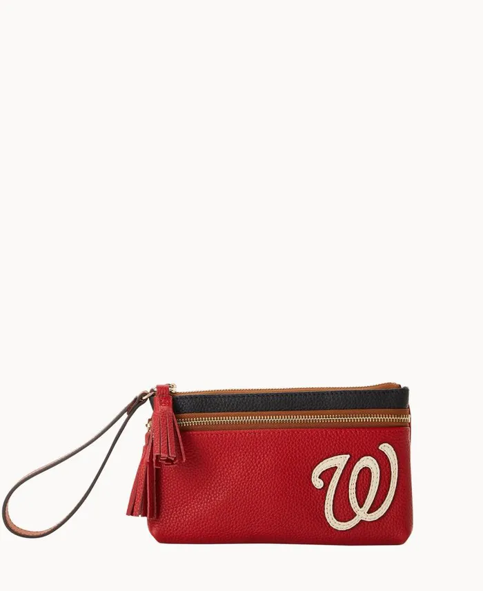 Dooney and Bourke MLB Nationals Double Zip Wristlet Nationals WomenMen Wallets Dooney and Bourke MLB Nationals Double Zip Wristlet Nationals WomenMen Wallets