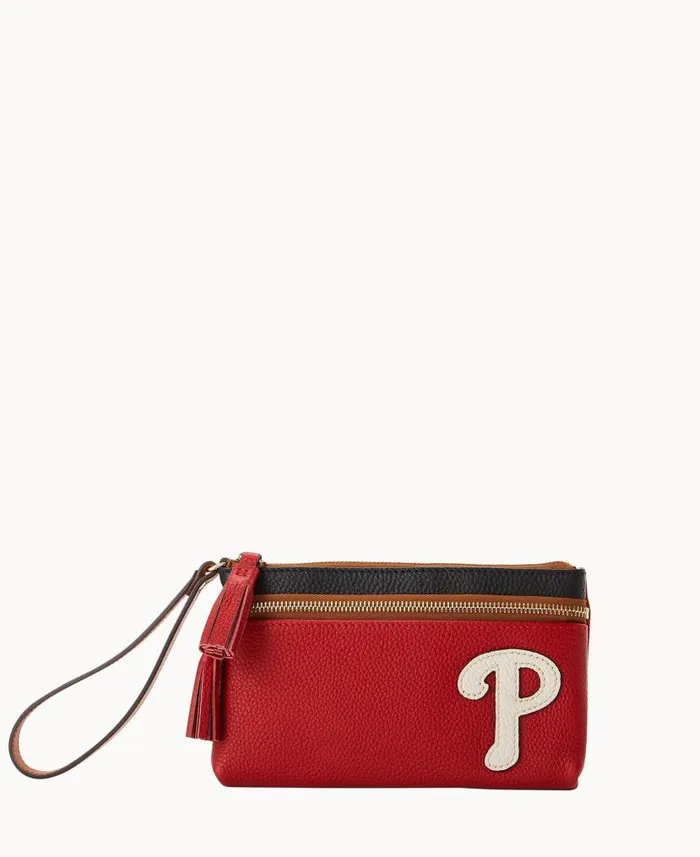 Dooney and Bourke MLB Phillies Double Zip Wristlet Phillies WomenMen Wallets