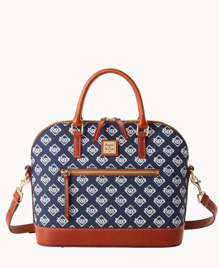 Dooney and Bourke MLB Rays Domed Zip Satchel Rays WomenMen Satchels