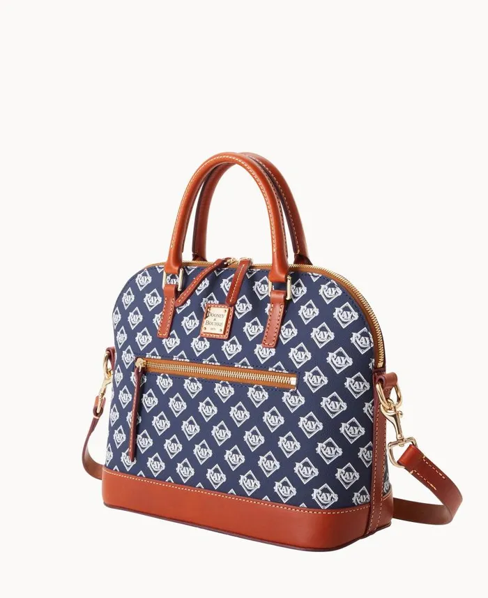 Dooney and Bourke MLB Rays Domed Zip Satchel Rays WomenMen Satchels