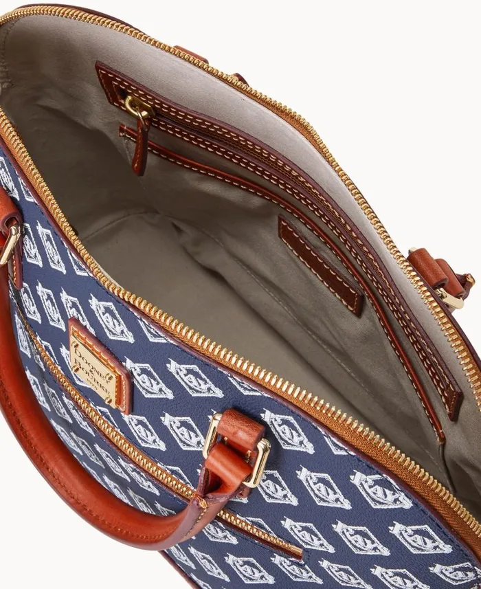 Dooney and Bourke MLB Rays Domed Zip Satchel Rays WomenMen Satchels