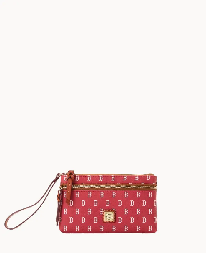 Dooney and Bourke MLB Red Sox Double Zip Wristlet Boston Red Sox WomenMen Wallets Dooney and Bourke MLB Red Sox Double Zip Wristlet Boston Red Sox WomenMen Wallets