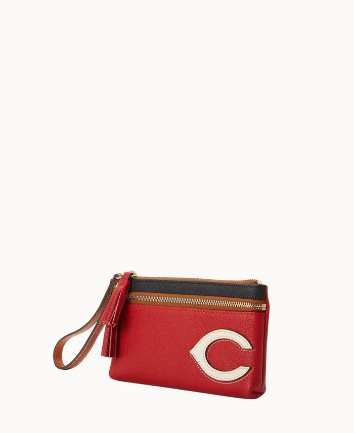 Dooney and Bourke MLB Reds Double Zip Wristlet Reds WomenMen Wallets
