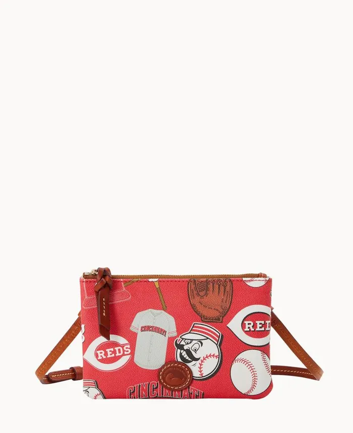 Dooney and Bourke MLB Reds Top Zip Crossbody Reds WomenMen Crossbodies