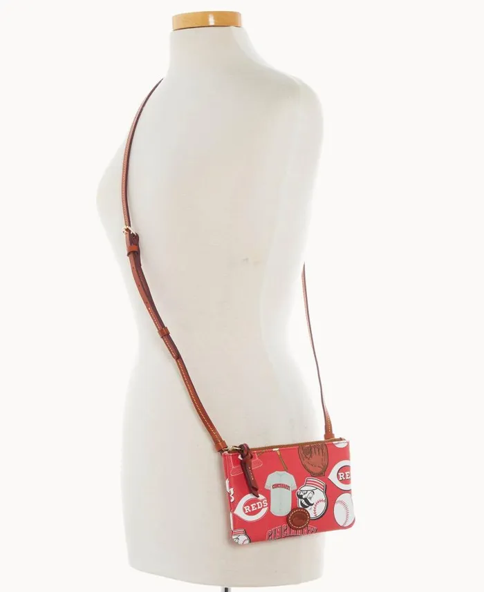 Dooney and Bourke MLB Reds Top Zip Crossbody Reds WomenMen Crossbodies