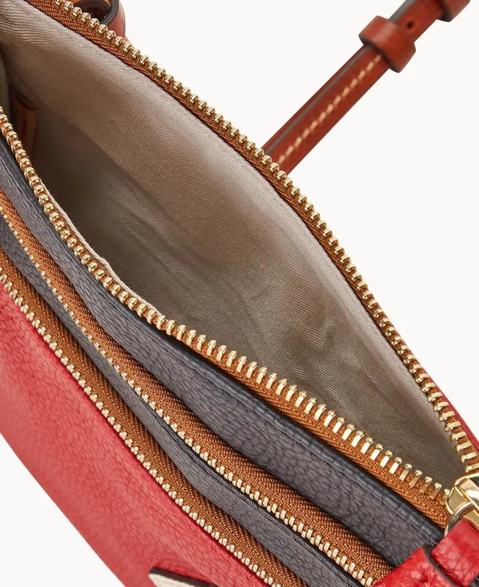 Dooney and Bourke MLB Reds Triple Zip Crossbody Reds WomenMen Crossbodies