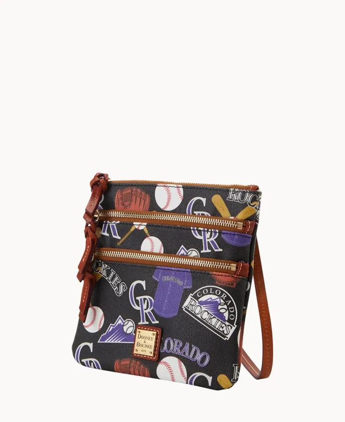 Dooney and Bourke MLB Rockies N S Triple Zip Crossbody Rockies WomenMen Crossbodies Dooney and Bourke MLB Rockies N S Triple Zip Crossbody Rockies WomenMen Crossbodies