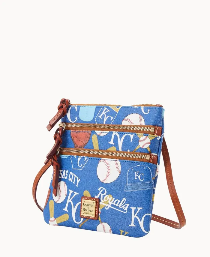 Dooney and Bourke MLB Royals N S Triple Zip Crossbody Royals WomenMen Crossbodies Dooney and Bourke MLB Royals N S Triple Zip Crossbody Royals WomenMen Crossbodies