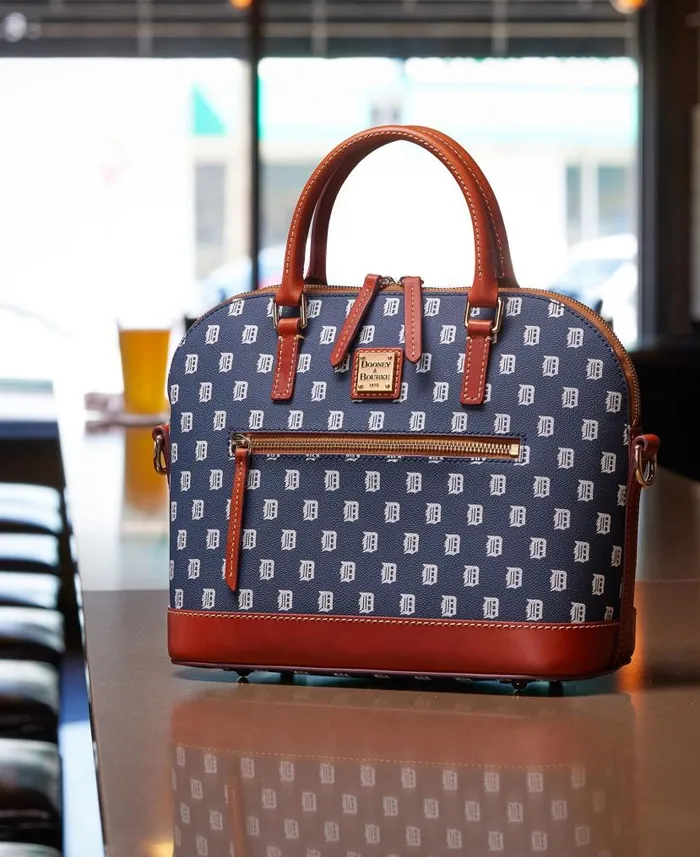 Dooney and Bourke MLB Tigers Domed Zip Satchel Tigers WomenMen Satchels