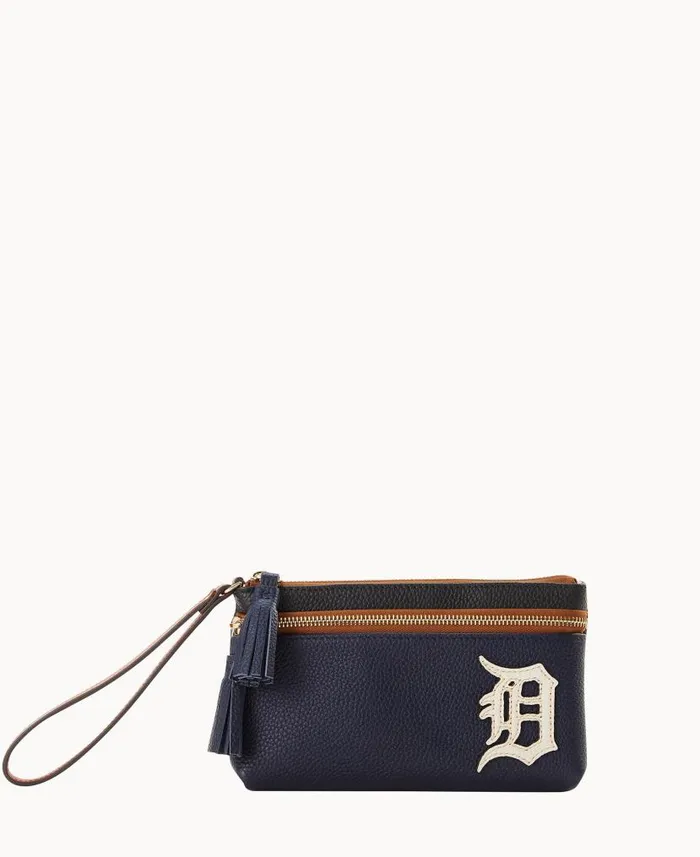 Dooney and Bourke MLB Tigers Double Zip Wristlet Tigers WomenMen Wallets