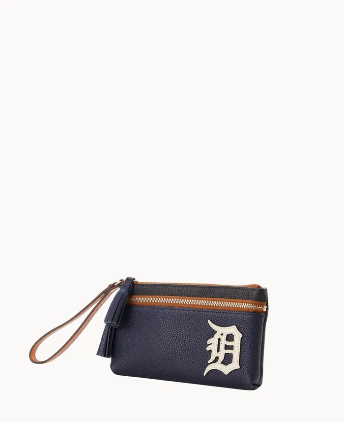 Dooney and Bourke MLB Tigers Double Zip Wristlet Tigers WomenMen Wallets