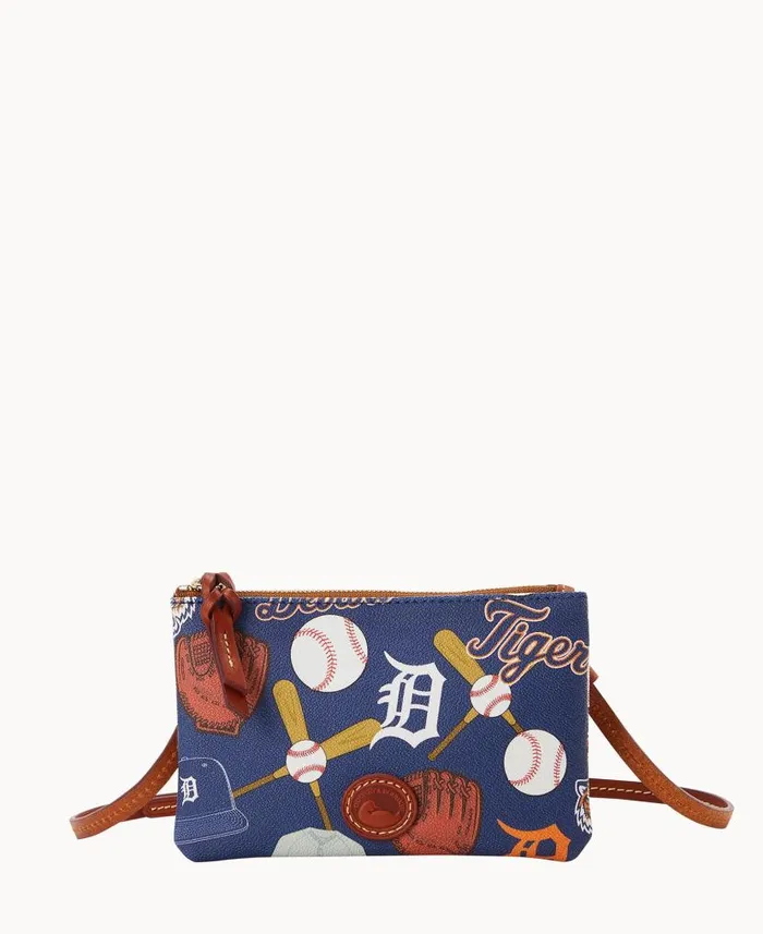 Dooney and Bourke MLB Tigers Top Zip Crossbody Tigers WomenMen Crossbodies