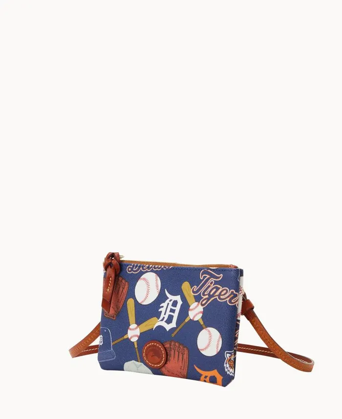 Dooney and Bourke MLB Tigers Top Zip Crossbody Tigers WomenMen Crossbodies