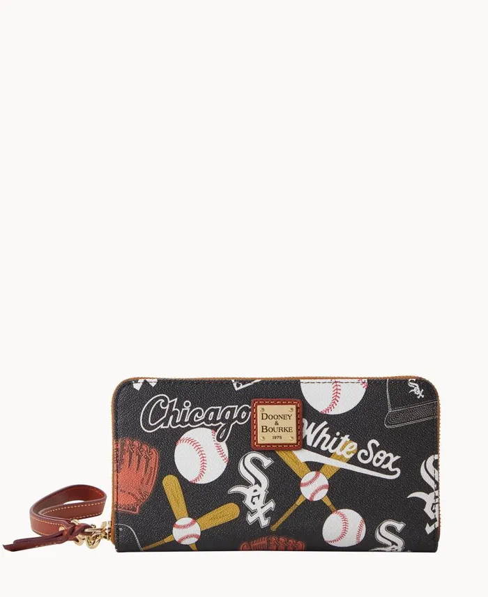Dooney and Bourke MLB White Sox Large Zip Around Wristlet White Sox WomenMen Wallets Dooney and Bourke MLB White Sox Large Zip Around Wristlet White Sox WomenMen Wallets