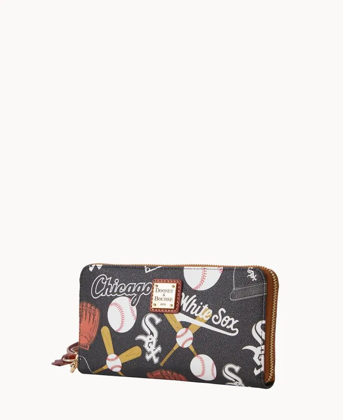 Dooney and Bourke MLB White Sox Large Zip Around Wristlet White Sox WomenMen Wallets Dooney and Bourke MLB White Sox Large Zip Around Wristlet White Sox WomenMen Wallets