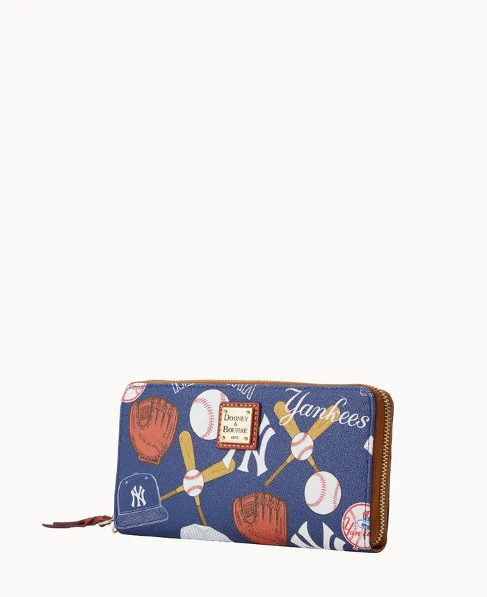 Dooney and Bourke MLB Yankees Large Zip Around Wristlet Yankees WomenMen Wallets Dooney and Bourke MLB Yankees Large Zip Around Wristlet Yankees WomenMen Wallets