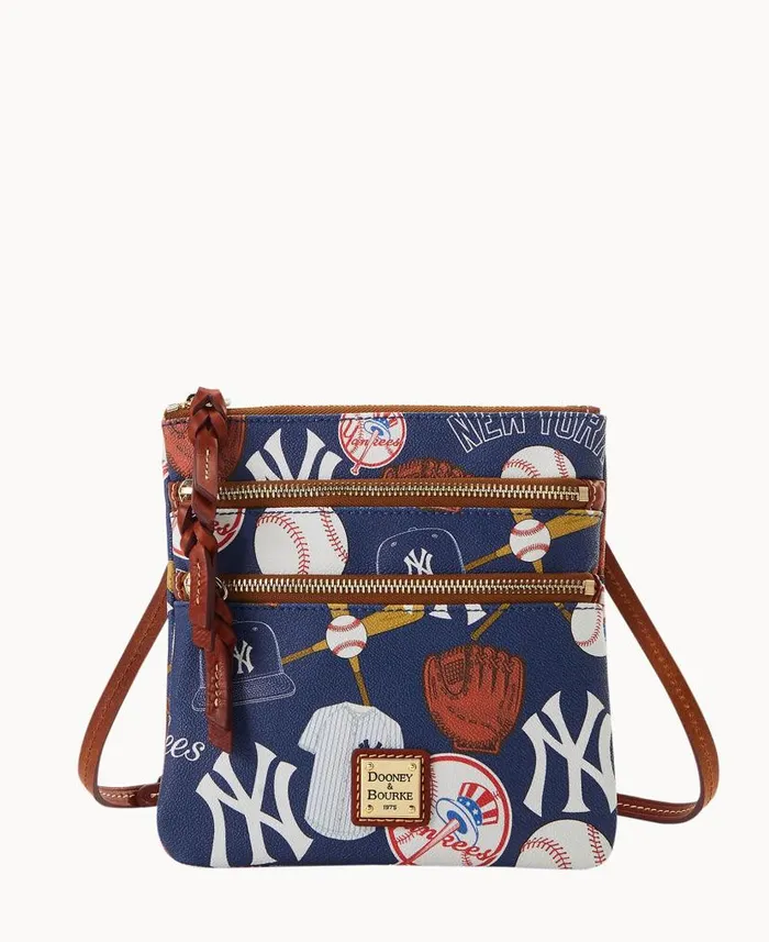 Dooney and Bourke MLB Yankees N S Triple Zip Crossbody Yankees WomenMen Crossbodies Dooney and Bourke MLB Yankees N S Triple Zip Crossbody Yankees WomenMen Crossbodies