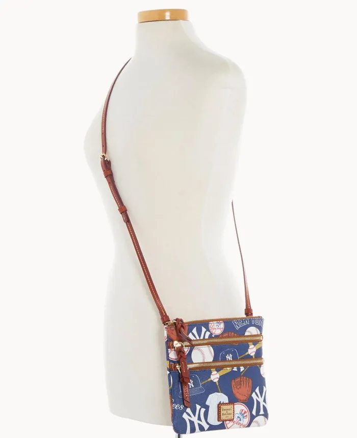 Dooney and Bourke MLB Yankees N S Triple Zip Crossbody Yankees WomenMen Crossbodies Dooney and Bourke MLB Yankees N S Triple Zip Crossbody Yankees WomenMen Crossbodies
