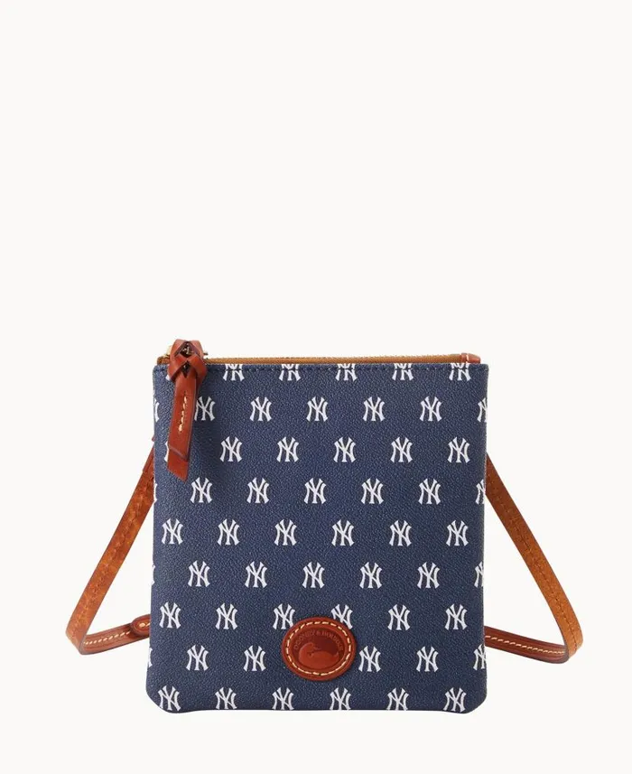 Dooney and Bourke MLB Yankees Small North South Top Zip Crossbody Yankees WomenMen Crossbodies