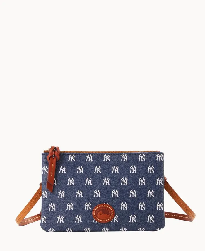 Dooney and Bourke MLB Yankees Top Zip Crossbody Yankees WomenMen Crossbodies