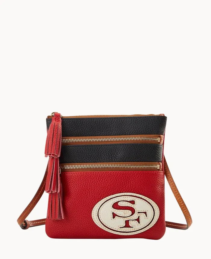 Dooney and Bourke NFL 49ERS Triple Zip Crossbody 49ers WomenMen Crossbodies