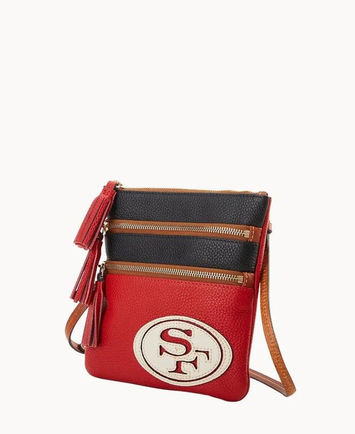 Dooney and Bourke NFL 49ERS Triple Zip Crossbody 49ers WomenMen Crossbodies