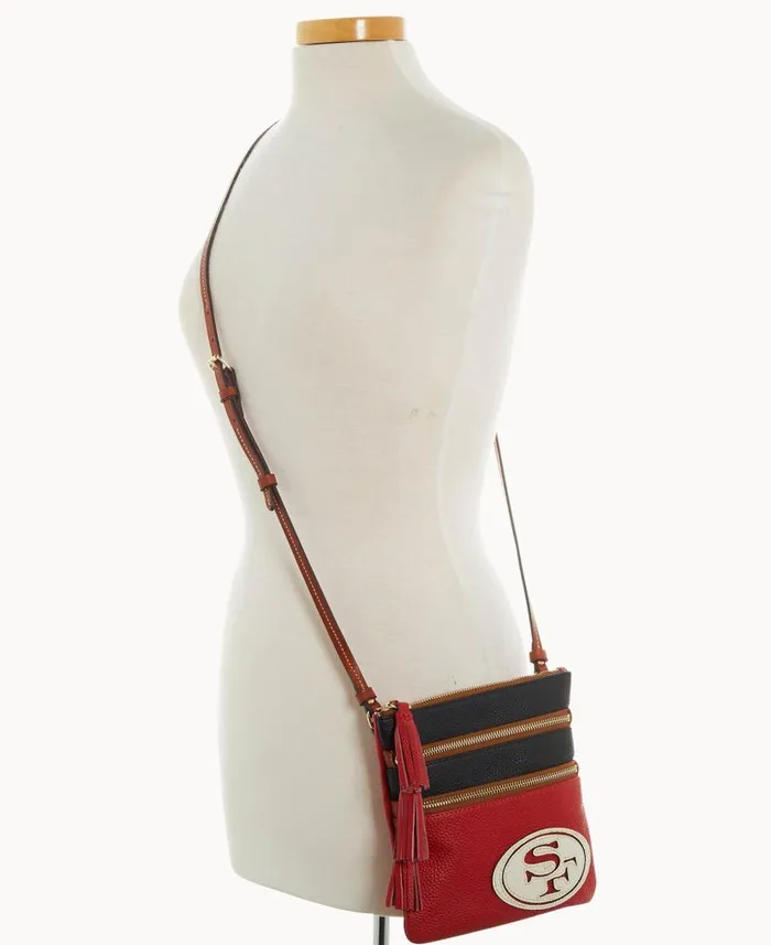 Dooney and Bourke NFL 49ERS Triple Zip Crossbody 49ers WomenMen Crossbodies
