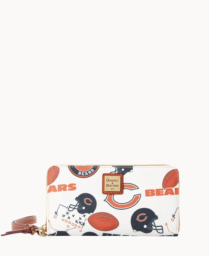 Dooney and Bourke NFL Bears Large Zip Around Wristlet Bears WomenMen Wallets