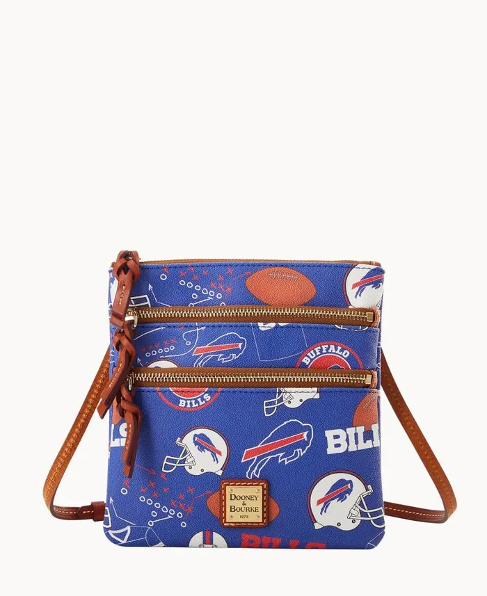 Dooney and Bourke NFL Bills N S Triple Zip Crossbody Bills WomenMen Crossbodies Dooney and Bourke NFL Bills N S Triple Zip Crossbody Bills WomenMen Crossbodies