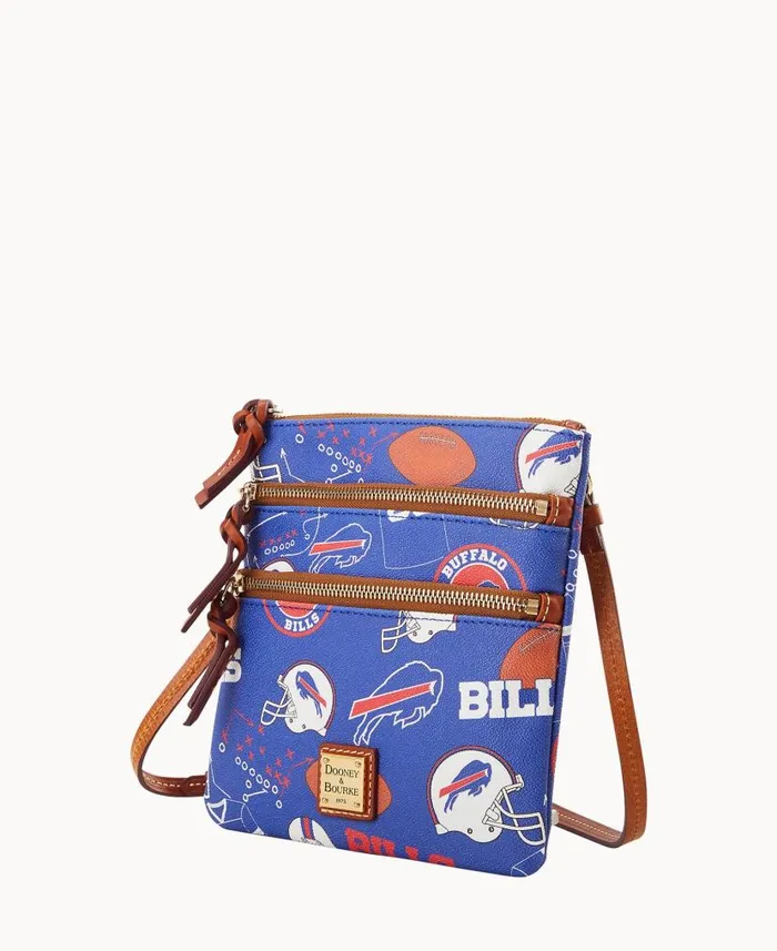 Dooney and Bourke NFL Bills N S Triple Zip Crossbody Bills WomenMen Crossbodies Dooney and Bourke NFL Bills N S Triple Zip Crossbody Bills WomenMen Crossbodies