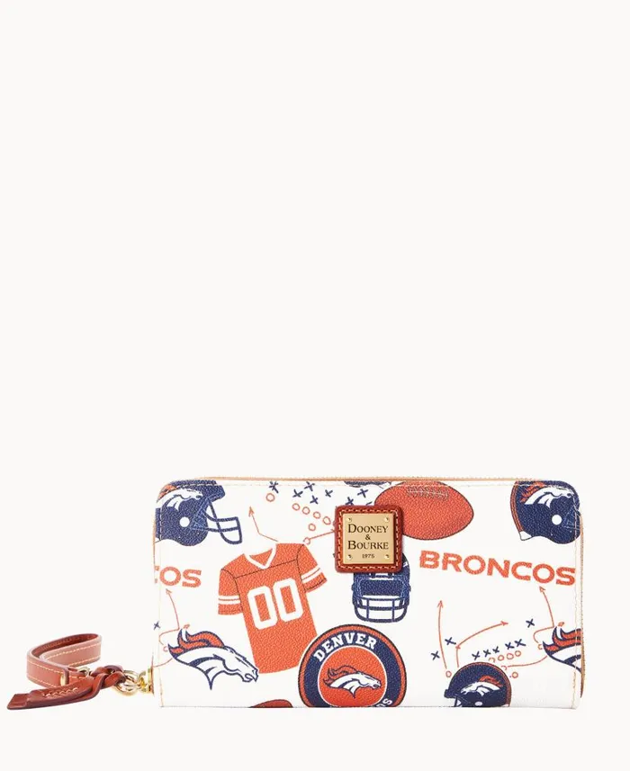 Dooney and Bourke NFL Broncos Large Zip Around Wristlet Broncos WomenMen Wallets Dooney and Bourke NFL Broncos Large Zip Around Wristlet Broncos WomenMen Wallets