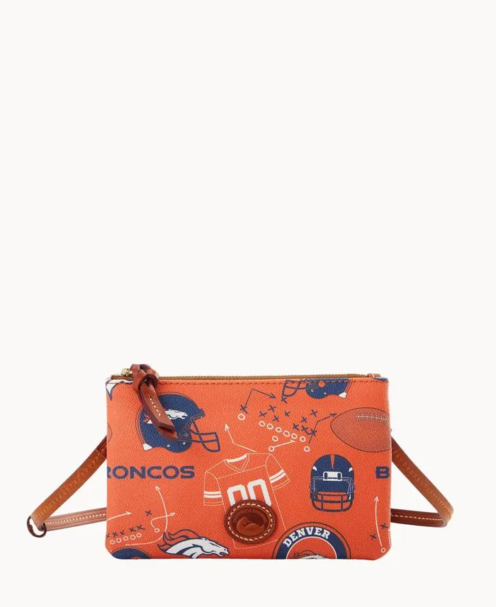 Dooney and Bourke NFL Broncos Top Zip Crossbody Broncos WomenMen Crossbodies