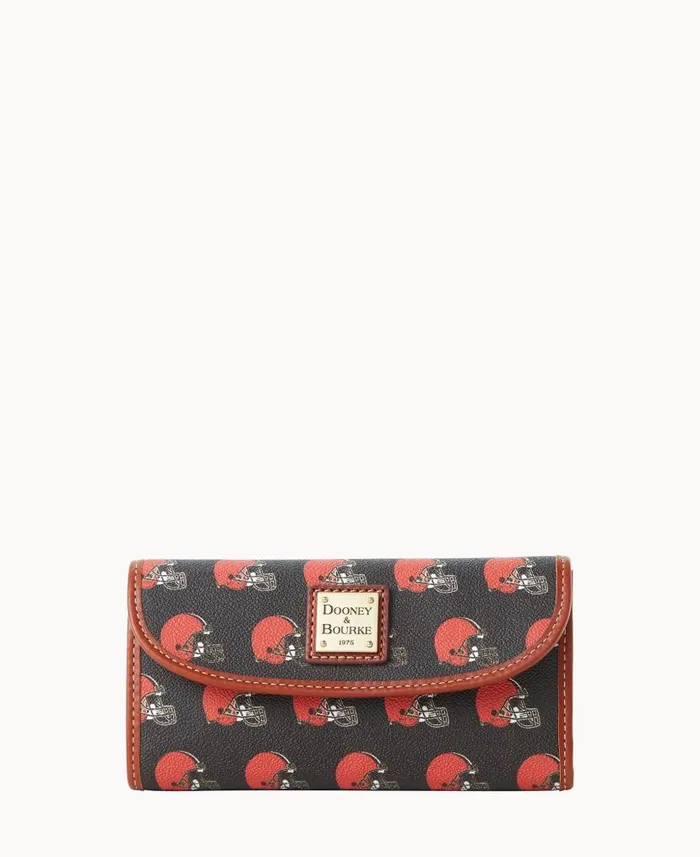 Dooney and Bourke NFL Browns Continental Clutch Browns WomenMen Wallets