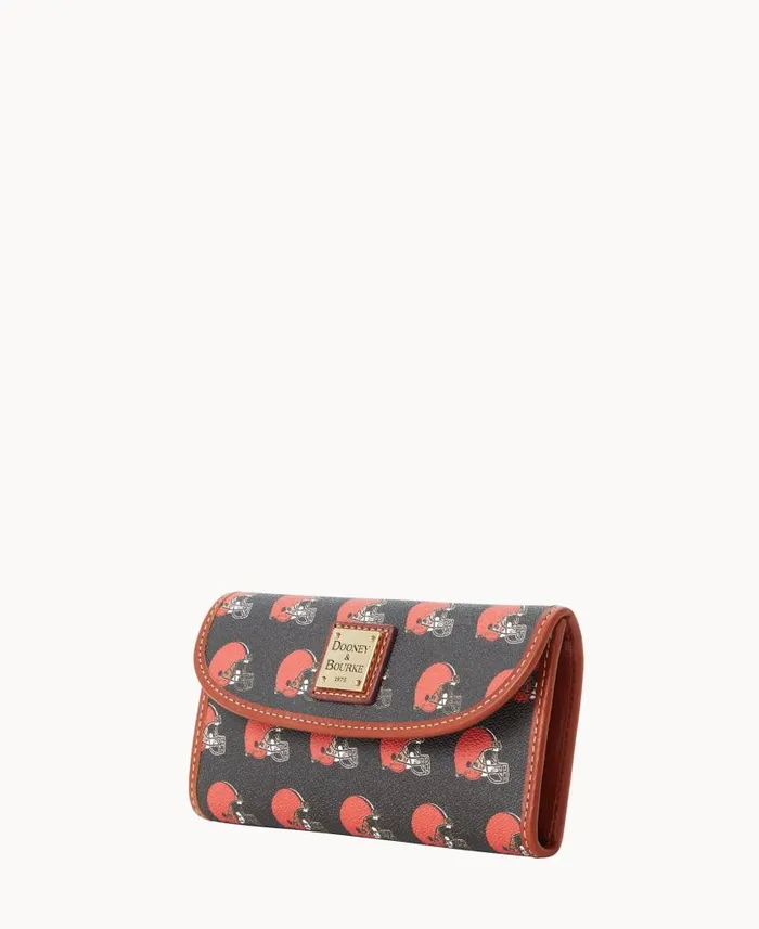 Dooney and Bourke NFL Browns Continental Clutch Browns WomenMen Wallets