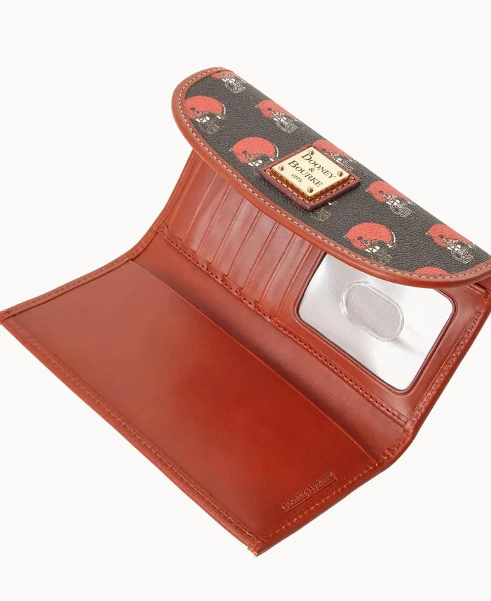 Dooney and Bourke NFL Browns Continental Clutch Browns WomenMen Wallets