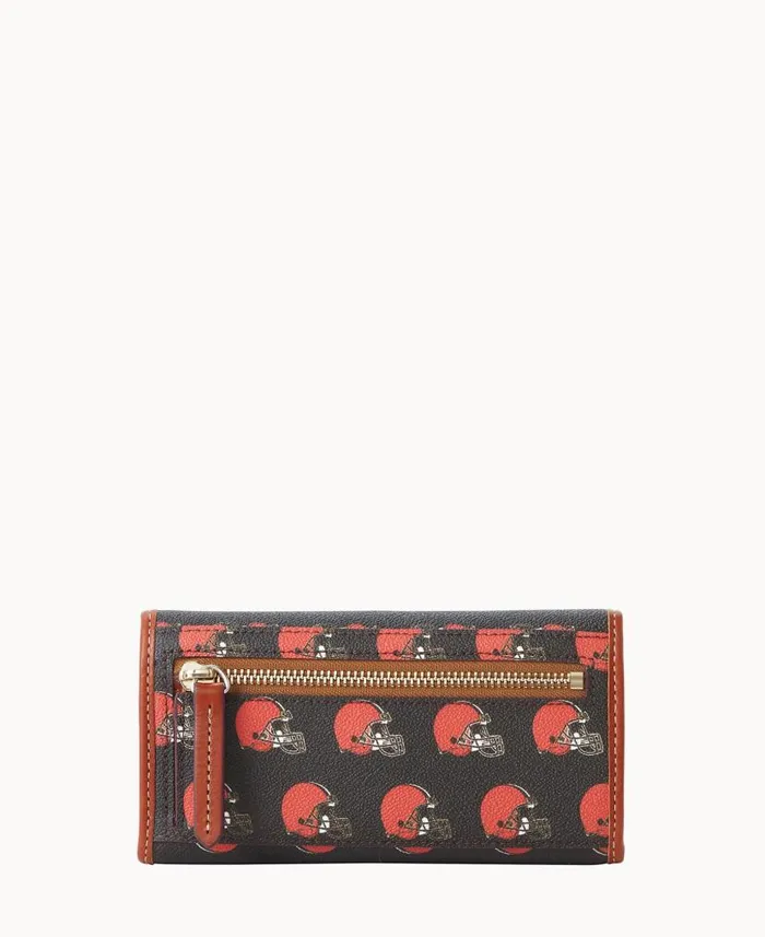 Dooney and Bourke NFL Browns Continental Clutch Browns WomenMen Wallets
