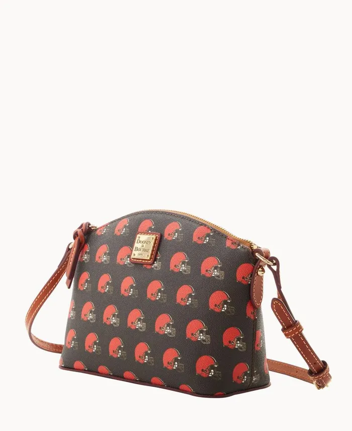 Dooney and Bourke NFL Browns Suki Crossbody Med Wristlet Browns WomenMen Crossbodies Dooney and Bourke NFL Browns Suki Crossbody Med Wristlet Browns WomenMen Crossbodies